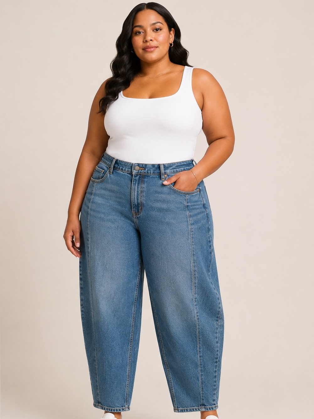 Old Navy Jeans 20 High Rise‎ Barrel Leg Plus Size Distressed